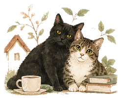 Salem y Tsuki juntos en casa